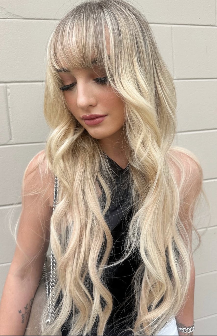 Golden Curtain Bangs